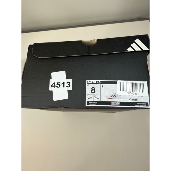 Adidas Kaptir 4.0 White Blue Gum Cloadfoam Running Sneakers JR8527 Mens 8 New - Picture 9 of 9